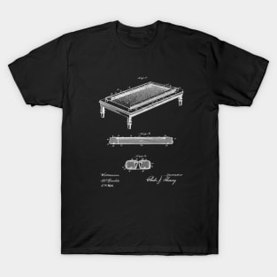 Folding Billiard Table Vintage Patent Drawing T-Shirt